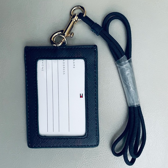 Tommy Hilfiger Black Card Holder with Lanyard - Picture 2 of 6